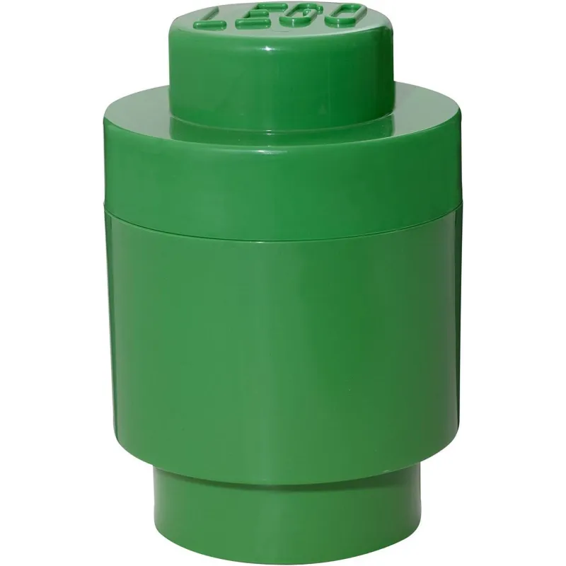 OKRĄGŁY POJEMNIK NA KLOCKI CIEMNOZIELONY LEGO