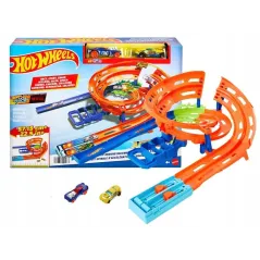 HOT WHEELS ACTION ZAKRĘCONA PĘTLA TOR WYŚCIGOWY + 2 AUTKA MATTEL 4+