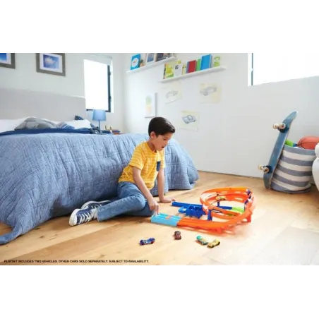 Hot Wheels Action Zakręcona Pętla Tor Wyścigowy + 2 Autka Mattel 4+