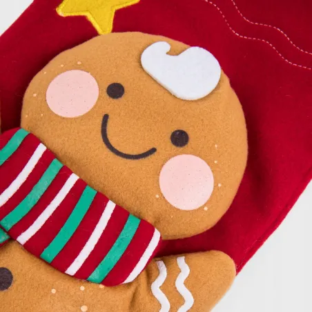 Skarpeta Świąteczna Geill Czerwona Z Piernikowym Ludzikiem 46 Cm Homla