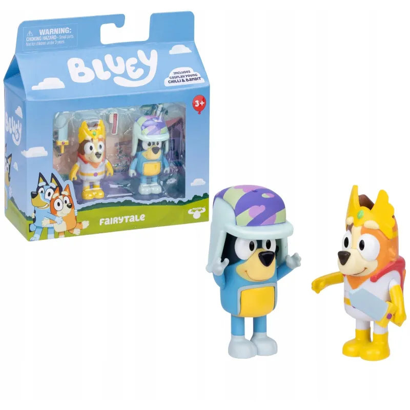 BLUEY BAJKOWE POSTACIE 2 FIGURKI CHILLI I BANDIT TM TOYS 3+