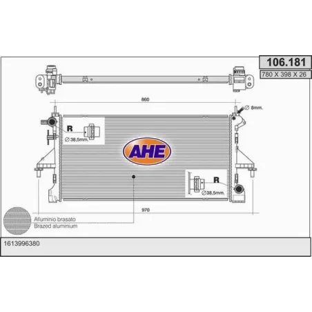 Chłodnica Ahe 106.181 Citroen Jumper Peugeot Boxer 2.0 Bluehdi