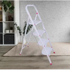 WYTRZYMAŁA METALOWA DRABINA SKŁADANA 3 STOPNIE DO DOMU I PRZEMYSŁU