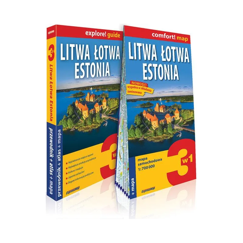 Litwa Łotwa Estonia 3w1 przewodnik  atlas  mapa  praca zbiorowa