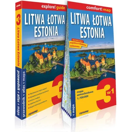 Litwa Łotwa Estonia 3w1 przewodnik  atlas  mapa  praca zbiorowa