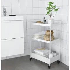 WÓZEK KUCHENNY IKEA NISSAFORS BIAŁY NA KÓŁKACH 50,5X30X83 CM