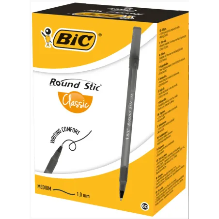 Długopis Czarny Bic Round Stic 60 Szt.
