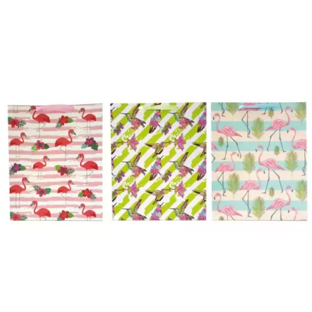 TOREBKA PREZENTOWA Z MOTYWEM PTAKÓW EGZOTYCZNYCH DUŻA KOLOROWA Z UCHWYTEM 31x42 CM