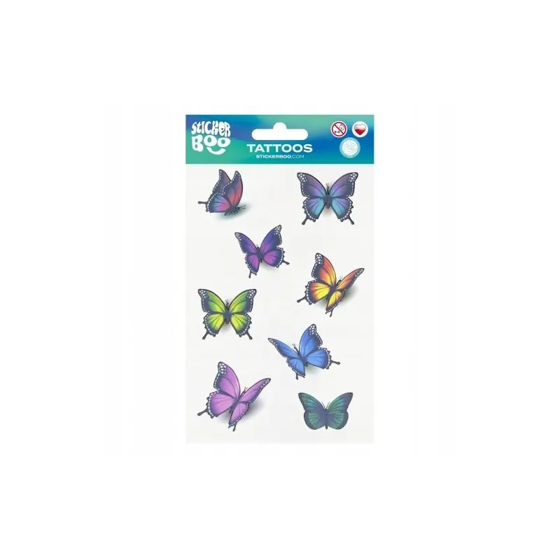 BEZPIECZNE TATUAŻE DZIECIĘCE MOTYLE MOTYLKI 3+