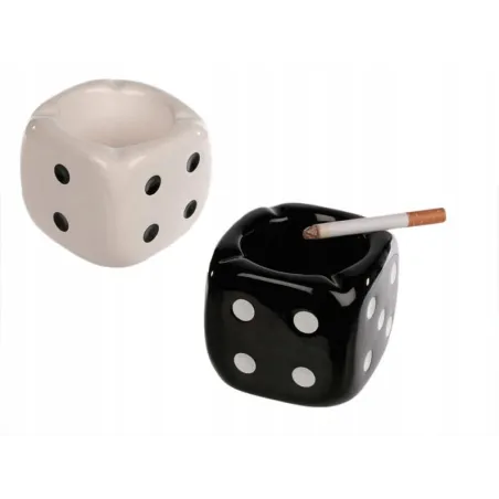 Ceramiczna Popielniczka Kostka Biała Czarna