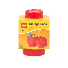 OKRĄGŁY POJEMNIK NA KLOCKI LEGO BRICK 1 CZERWONY