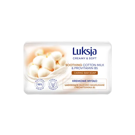 LUKSJA ŁAGODZĄCE MYDŁO DO DŁONI 90 G MLECZKO BAWEŁNIANE + B5