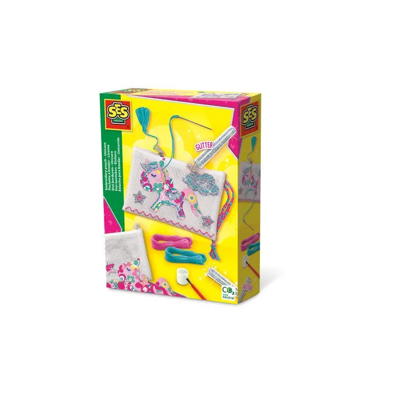 ETUI Z HAFTEM JEDNOROŻEC SES CREATIVE ZESTAW DIY 5+