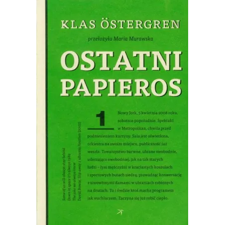 OSTATNI PAPIEROS Klas Ostergren - DodoEditor
