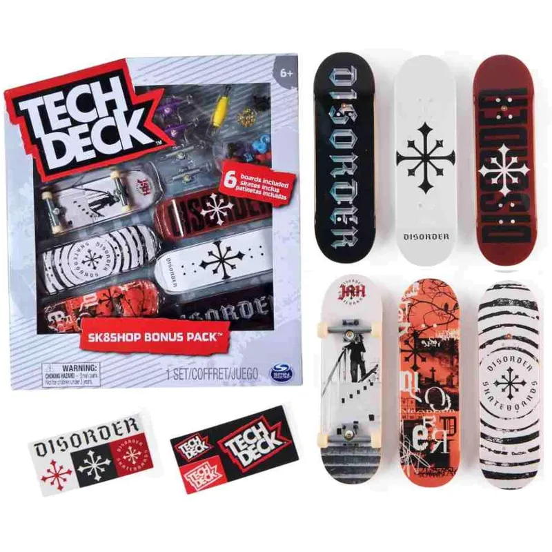 ZESTAW TECH DECK DESKOROLEK SK8SHOP 6 MINI DESKOROLEK FINGERBOARD SPIN MASTER 6+