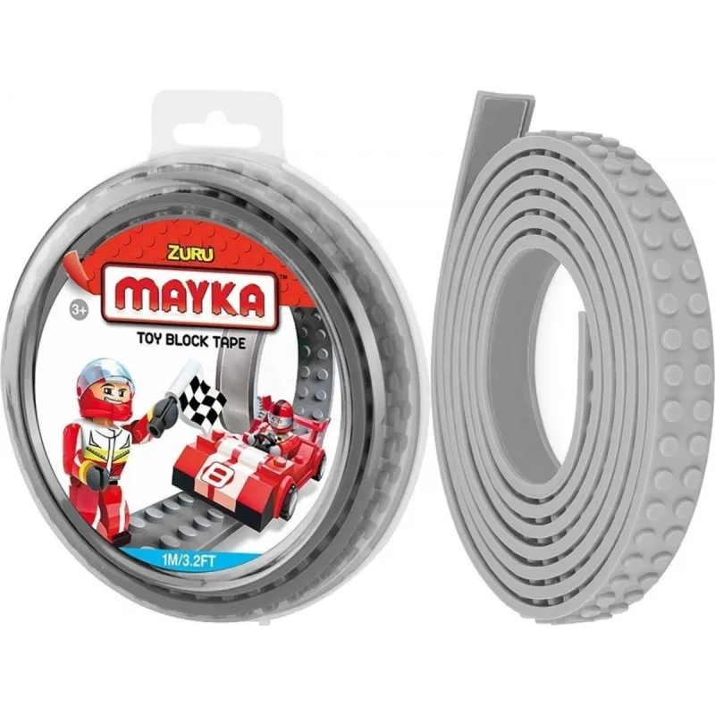 KLOCKI TAŚMA PODWÓJNA SZARA 1 METR MAYKA KLOCKOMANIA 3+