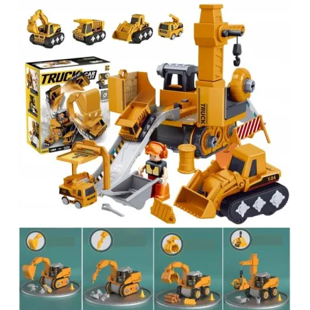 ZESTAW KONSTRUKCYJNY KOPARKA 5W1 PLAC BUDOWY DLA DZIECI 3+