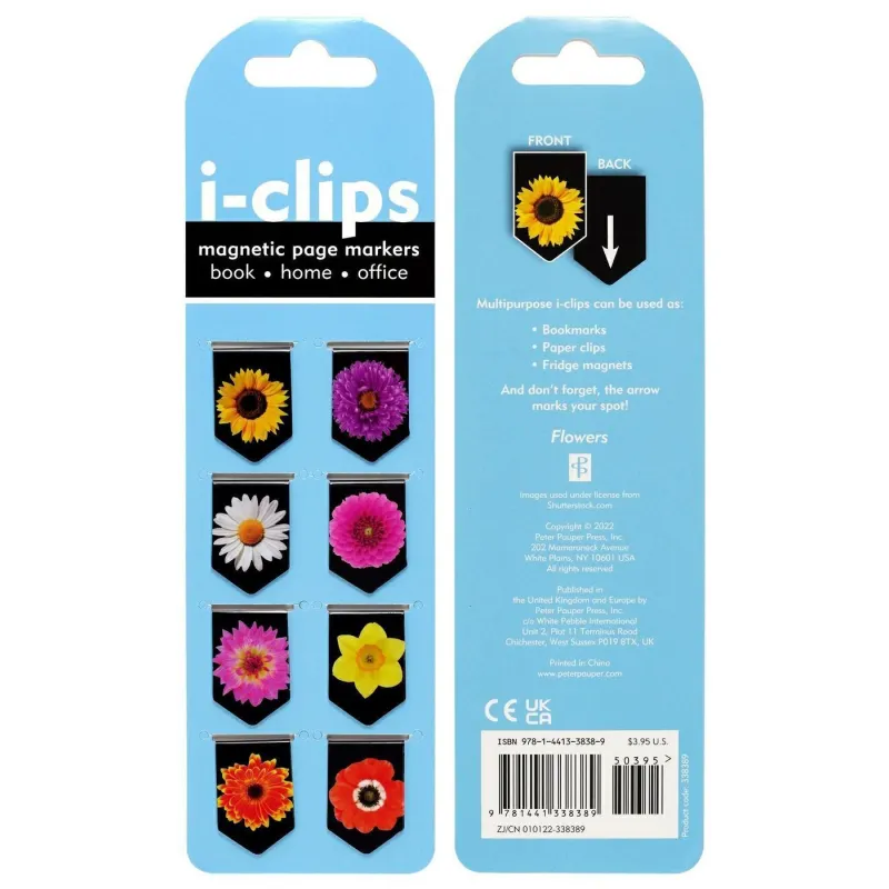 8 ZAKŁADEK MAGNETYCZNYCH KWIATY PETER PAUPER PRESS