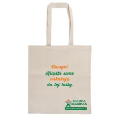TORBA BAWEŁNIANA NA KSIĄŻKI „UWAGA! KSIĄŻKI SAME WSKAKUJĄ DO TEJ TORBY – JA TYLKO PRZECHODZIŁAM”