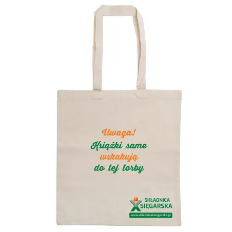 Torba Bawełniana Na Książki „Uwaga! Książki Same Wskakują Do Tej Torby – Ja Tylko Przechodziłam”