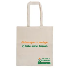 TORBA BAWEŁNIANA NA KSIĄŻKI „DZIEWCZYNA Z POCIĄGU. Z TORBĄ PEŁNĄ KSIĄŻEK” – BAGAŻ SPECJALNY