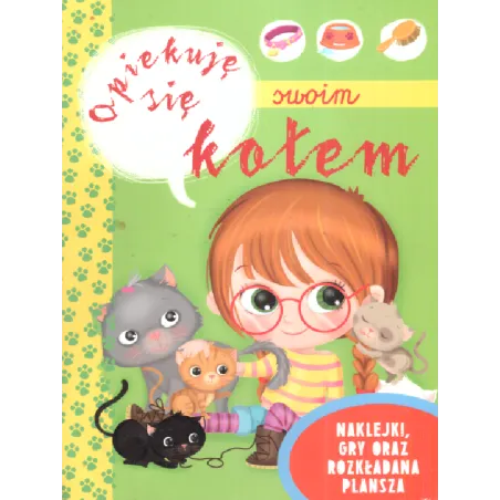 Opiekuje Się Swoim Kotem. Naklejki, Gry Oraz Rozkładana Plansza Opiekuje Się Swoim Kotem. Naklejki, Gry Oraz Rozkładana Plansza