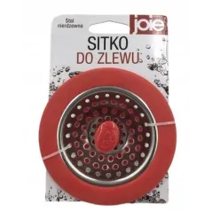 1. SITKO DO ZLEWU JOIE STAL NIERDZEWNA CZERWONE FILTR ODPŁYWU