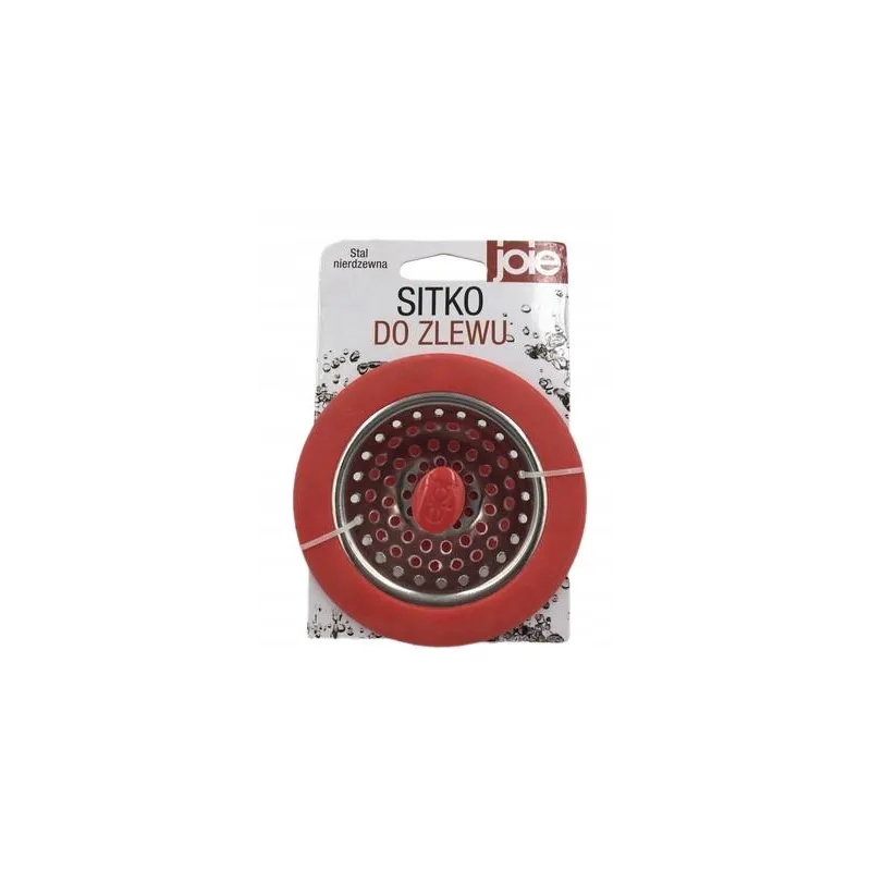 1. SITKO DO ZLEWU JOIE STAL NIERDZEWNA CZERWONE FILTR ODPŁYWU