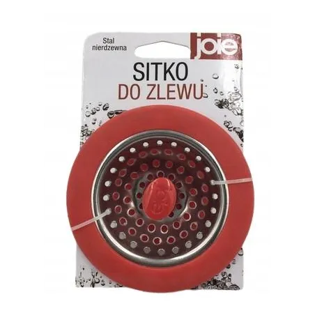 1. SITKO DO ZLEWU JOIE STAL NIERDZEWNA CZERWONE FILTR ODPŁYWU