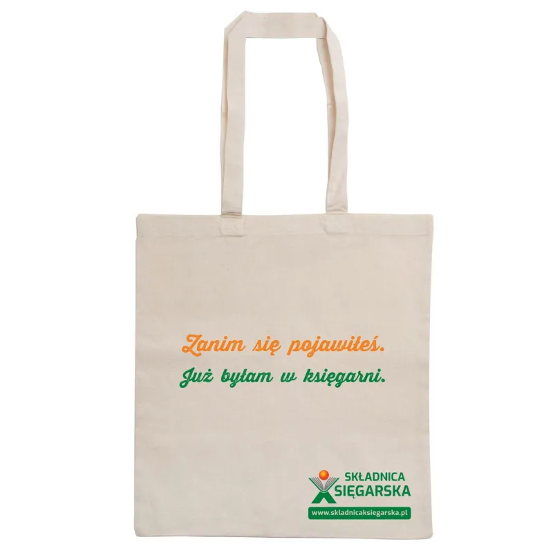 TORBA BAWEŁNIANA NA KSIĄŻKI "ZANIM SIĘ POJAWIŁEŚ. JUŻ BYŁAM W KSIĘGARNI” – MIŁOŚĆ OD PIERWSZEJ OKŁADKI TORBA BAWEŁNIANA NA KSIĄŻKI "ZANIM SIĘ POJAWIŁEŚ. JUŻ BYŁAM W KSIĘGARNI” – MIŁOŚĆ OD PIERWSZEJ OKŁADKI