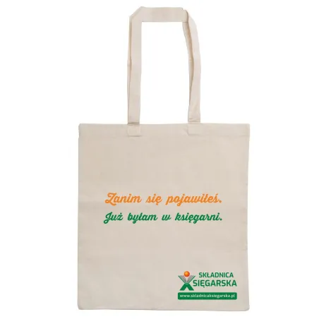 TORBA BAWEŁNIANA NA KSIĄŻKI  "ZANIM SIĘ POJAWIŁEŚ. JUŻ BYŁAM W KSIĘGARNI” – MIŁOŚĆ OD PIERWSZEJ OKŁADKI