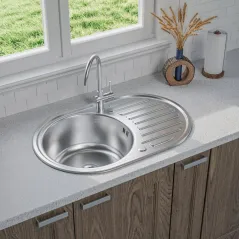 Zlewozmywak Zlew Kuchenny Stalowy Anw Home 77X50X20 Cm Jednokomorowy