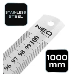 PRZYMIAR LINIOWY LINIJKA STALOWA NEO TOOLS 100 CM ZE STALI NIERDZEWNEJ
