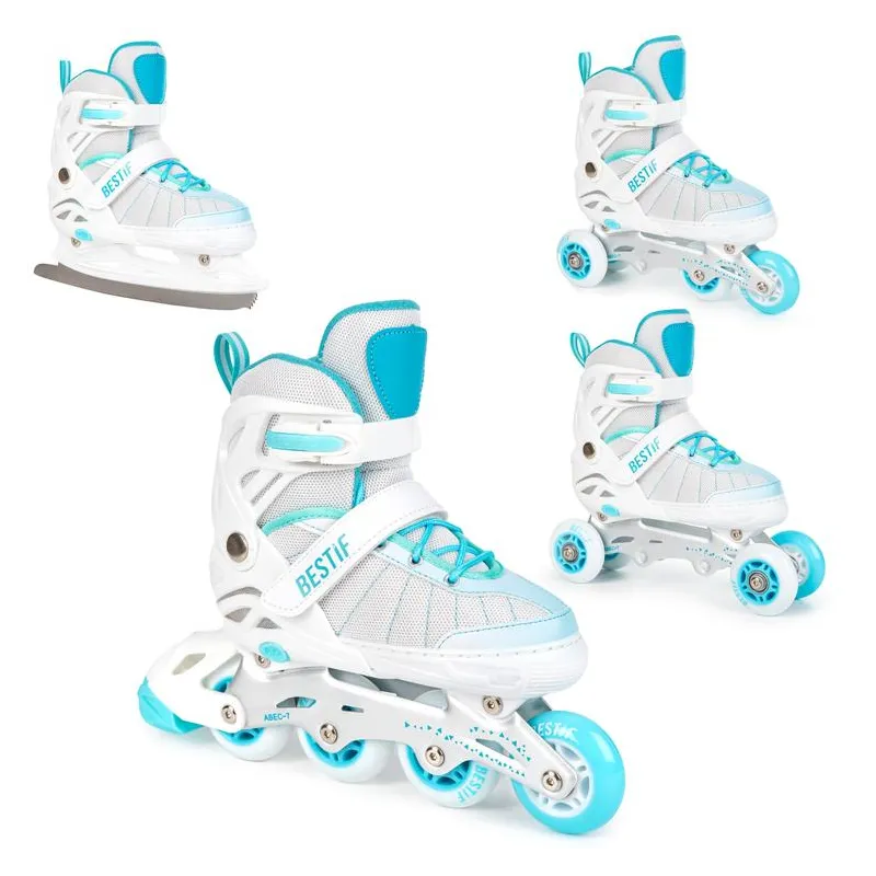 ROLKI REGULOWANE ŁYŻWOROLKI ŁYŻWY WROTKI 4W1 BESTIF BRS07 ROZMIAR 38-41