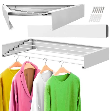 Ninjarack Składana Suszarka Ścienna Na Pranie Oszczędzająca Miejsce 80 Cm