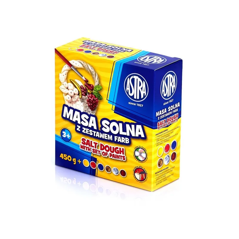MASA SOLNA Z ZESTAWEM FARB 0,45 KG 3+ MASA SOLNA Z ZESTAWEM FARB 0,45 KG 3+