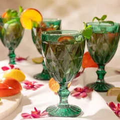 ZESTAW KIELISZKÓW ZIELONYCH DO WINA 4 SZT 310L HOMLA LUNNA