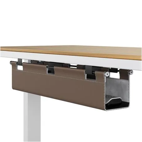 Organizer Maskownica Na Kable Z Ekoskóry Brązowa 70X20X10 Cm Black Point