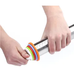 REGULOWANY WAŁEK DO CIASTA STALOWY 43 CM Z PIERŚCIENIAMI 4 GRUBOŚCI