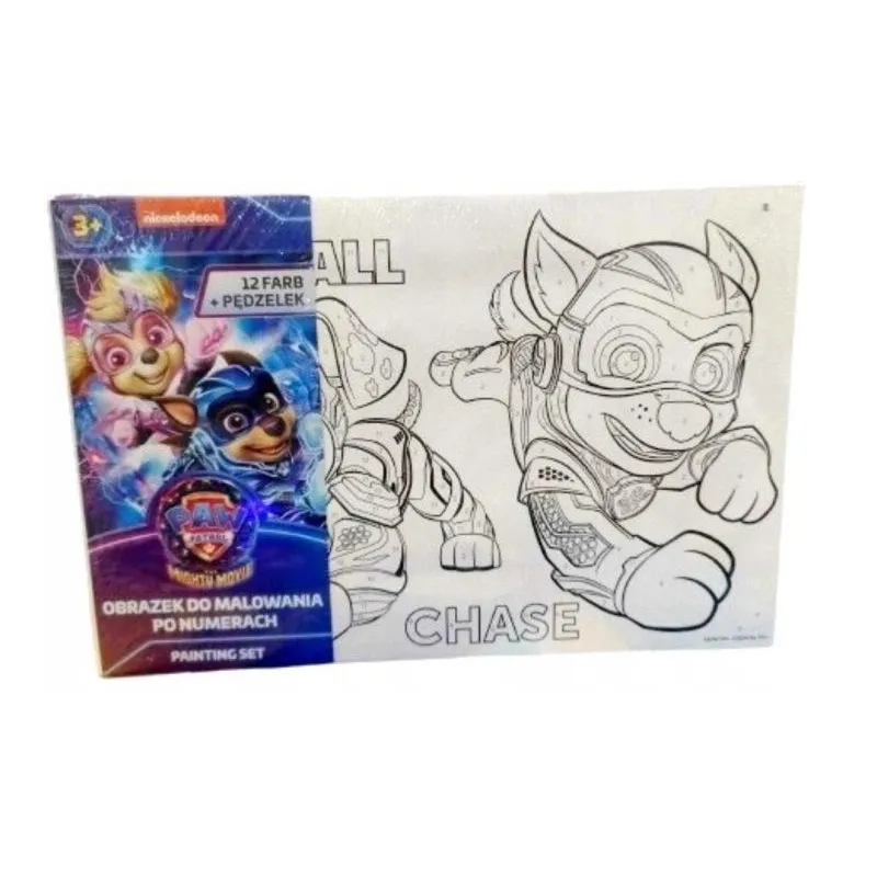 PSI PATROL OBRAZEK DO MALOWANIA PO NUMERACH + FARBY I PĘDZELEK 3+
