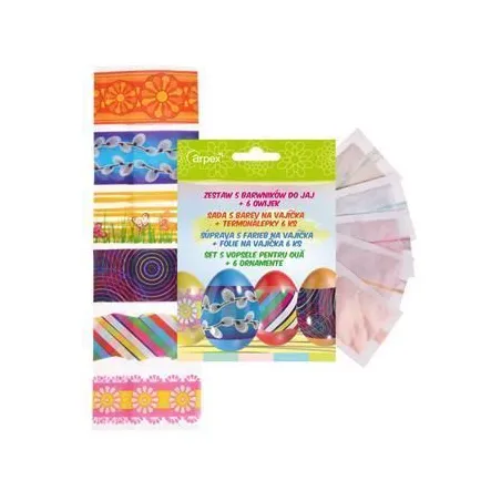 Zestaw Do Zdobienia Pisanek Barwniki 5 Kolorów + Owijki 6Szt.