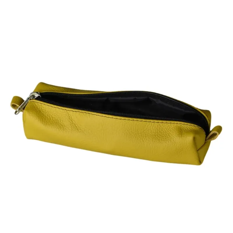 SKÓRZANY PIÓRNIK TUBA 1 ZAMEK ŻÓŁTY