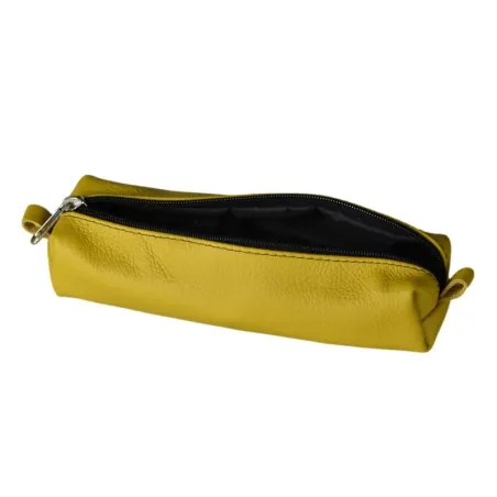 Skórzany Piórnik Tuba 1 Zamek Żółty