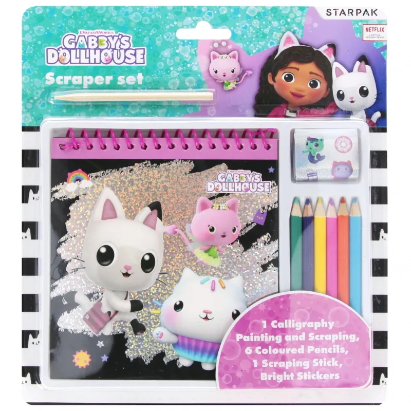 KOCI DOMEK GABI. MALOWANKA-WYDRAPYWANKA. ZESTAW KREATYWNY