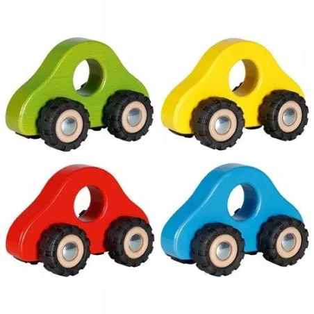 Autko Do Rączki Drewniane Gumowe Koła Goki 12M+