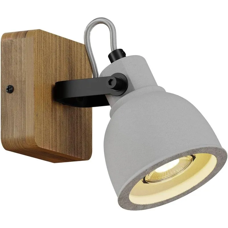 REFLEKTOR LAMPA SPOT LINDY MITIS INDUSTRIALNA BETON DREWNO GU10 DO SALONU