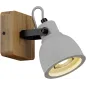 Reflektor Lampa Spot Lindy Mitis Industrialna Beton Drewno Gu10 Do Salonu
