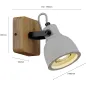 Reflektor Lampa Spot Lindy Mitis Industrialna Beton Drewno Gu10 Do Salonu