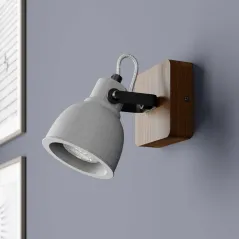 REFLEKTOR LAMPA SPOT LINDY MITIS INDUSTRIALNA BETON DREWNO GU10 DO SALONU