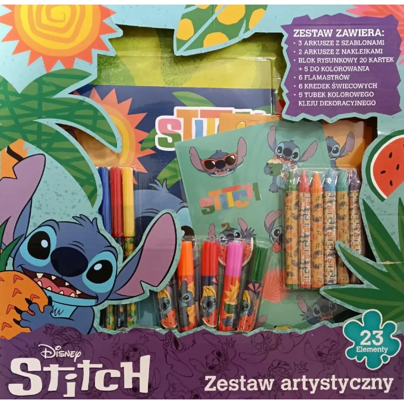KREATYWNY ZESTAW ARTYSTYCZNY LILO I STITCH DISNEY 23 SZT